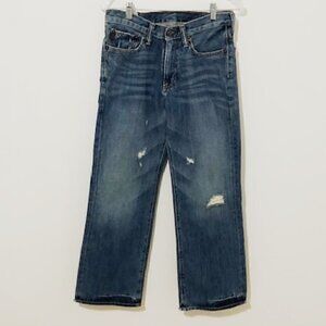 𝅺abercrombie Boy's Kilburn Low Rise Bootcut Distressed Jeans